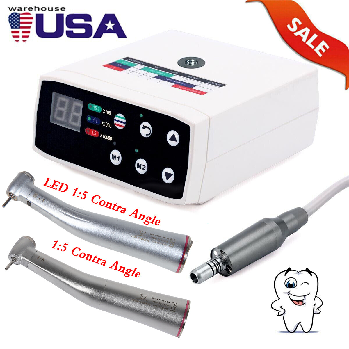 NSK Style Dental Brushless Electric Micro Motor 1:1/1:5 Increasing Handpiece ty