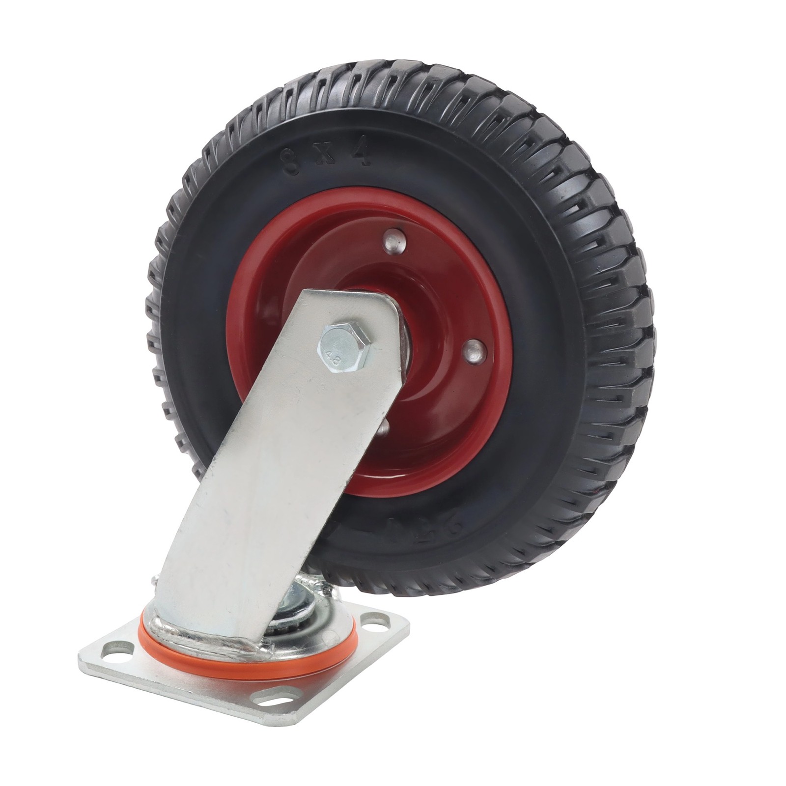 4 Pcs Rubber Wheels 2000lbs Load Capacity Heavy Duty Swivel Caster Wheels 8″