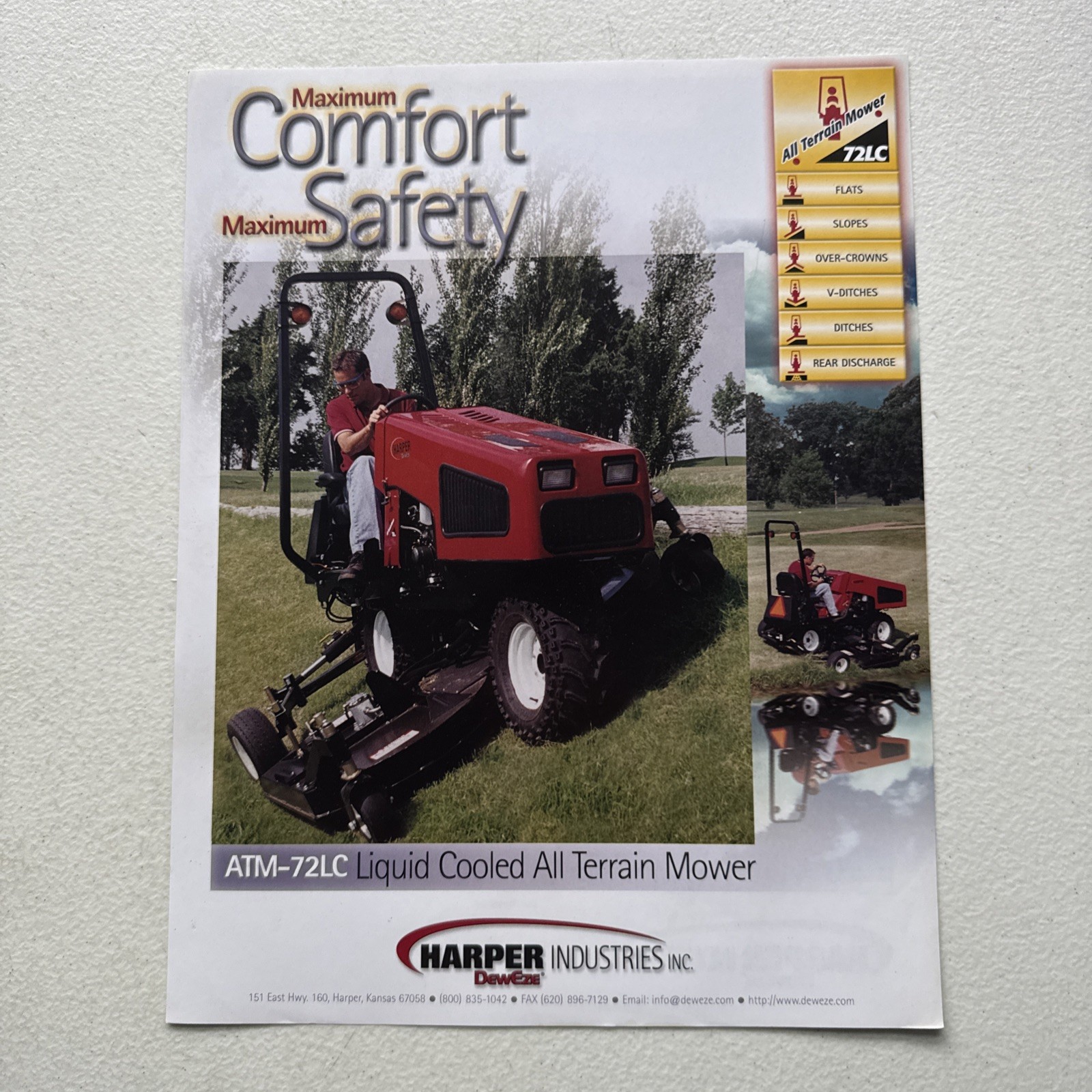 DewEze All Terrain Mower Model ATM-72LC Specification Sheet