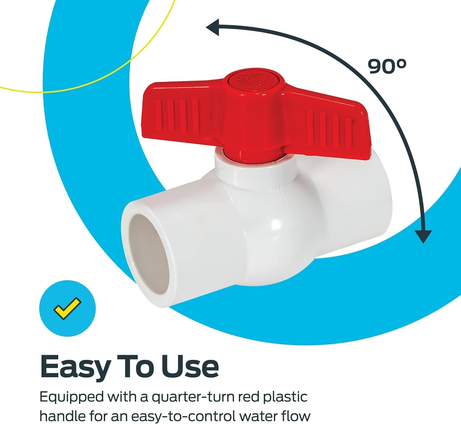 Compact 3/4″ PVC Ball Valve with Slip Connections – 150 PSI Maximum Performance