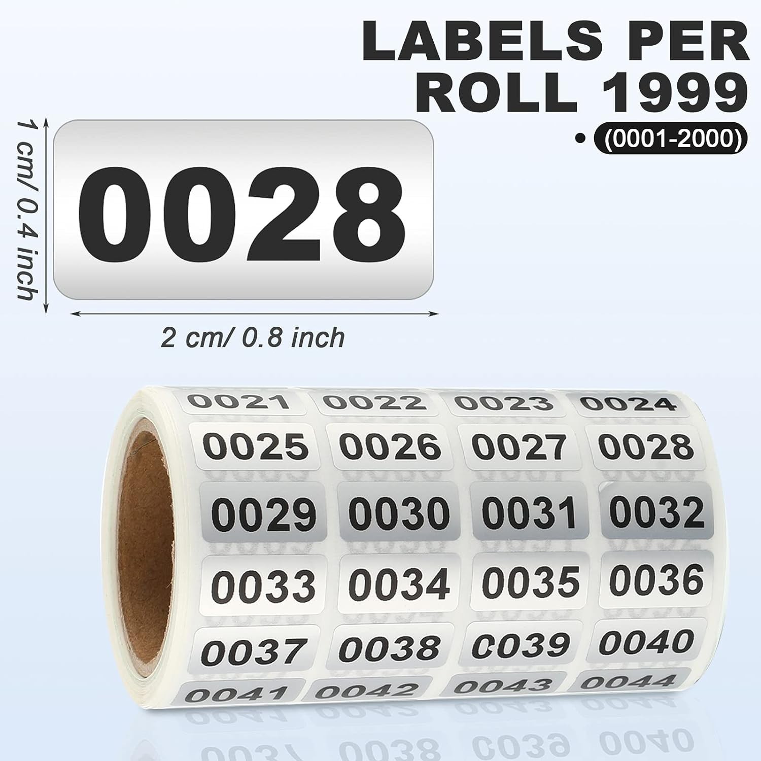 001-2000 Pieces Inventory Number Sticker Labels Self Adhesive Waterproof Labe…
