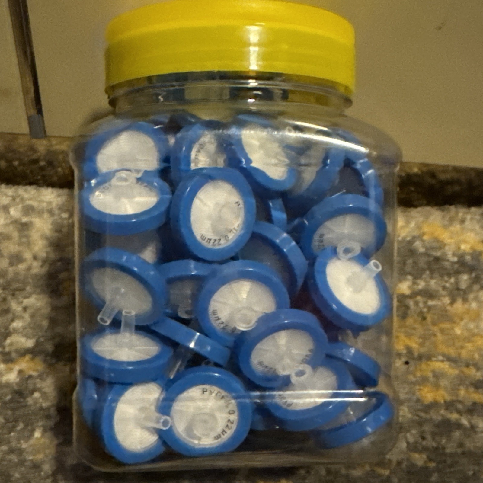 100 Pcs. PVDF MEMBRANE Syringe Lab Filters 0.22um Pore Size 25 mm Hydrophilic