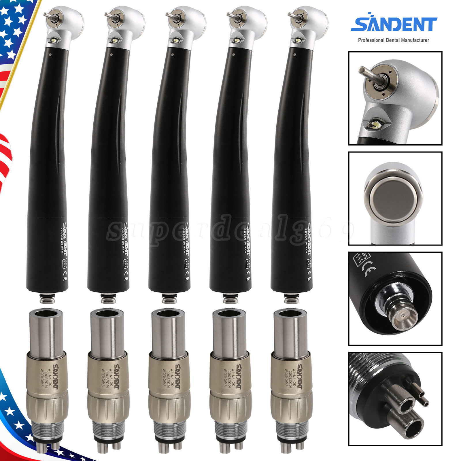 1-5* NSK Style Dental LED E-generator High Speed Handpiece /4Hole Coupler OR