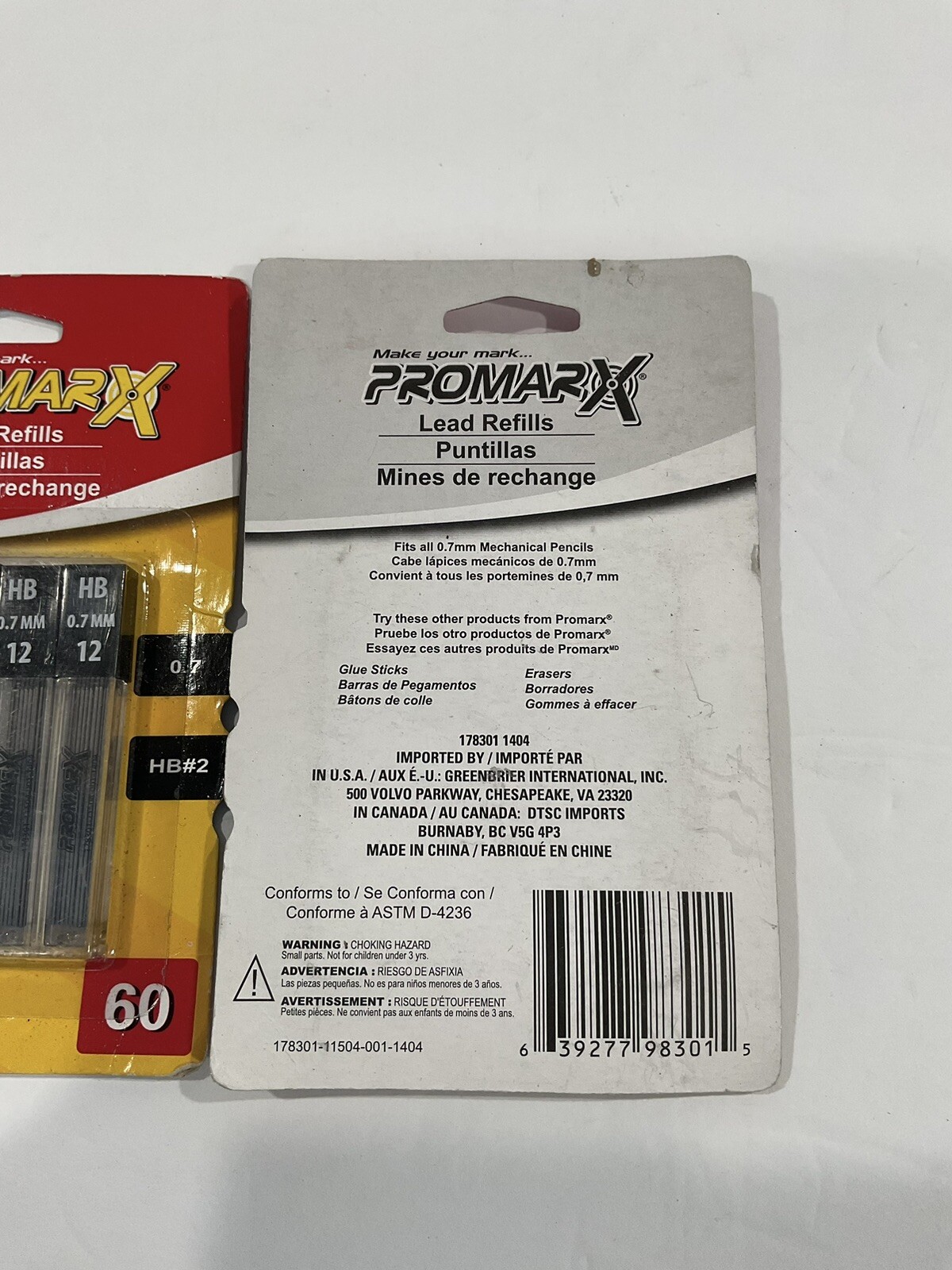 NEW PACK OF (3) 5 PROMARX MECHANICAL PENCIL LEAD REFILLS_0.7mm ,180 TOTAL