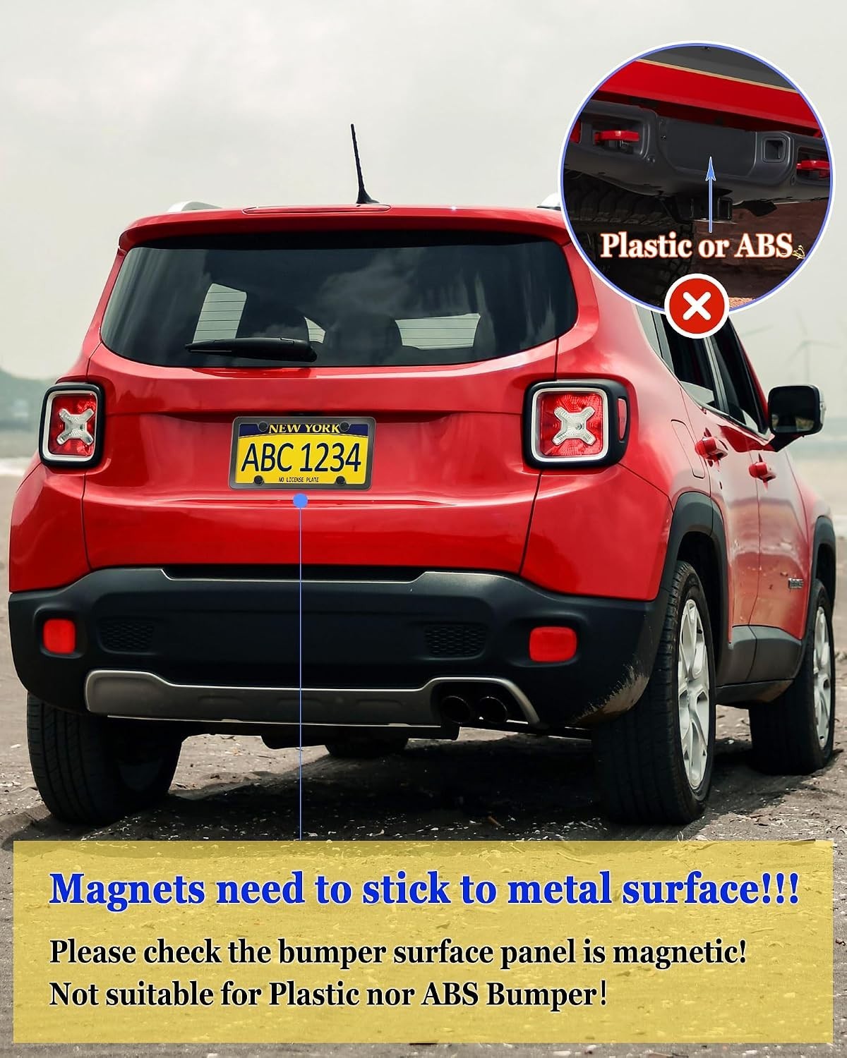 Magnetic License Plate Holder, 4 Pack Strong Neodymium Magnet Mount with Rubber