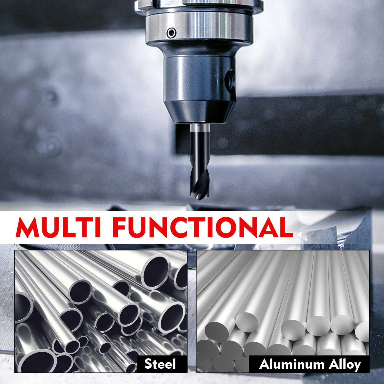RENYU 5Pcs Cobalt Spot Weld Drill Bit Set Kit, Titanium 8 millimeters, BLACK
