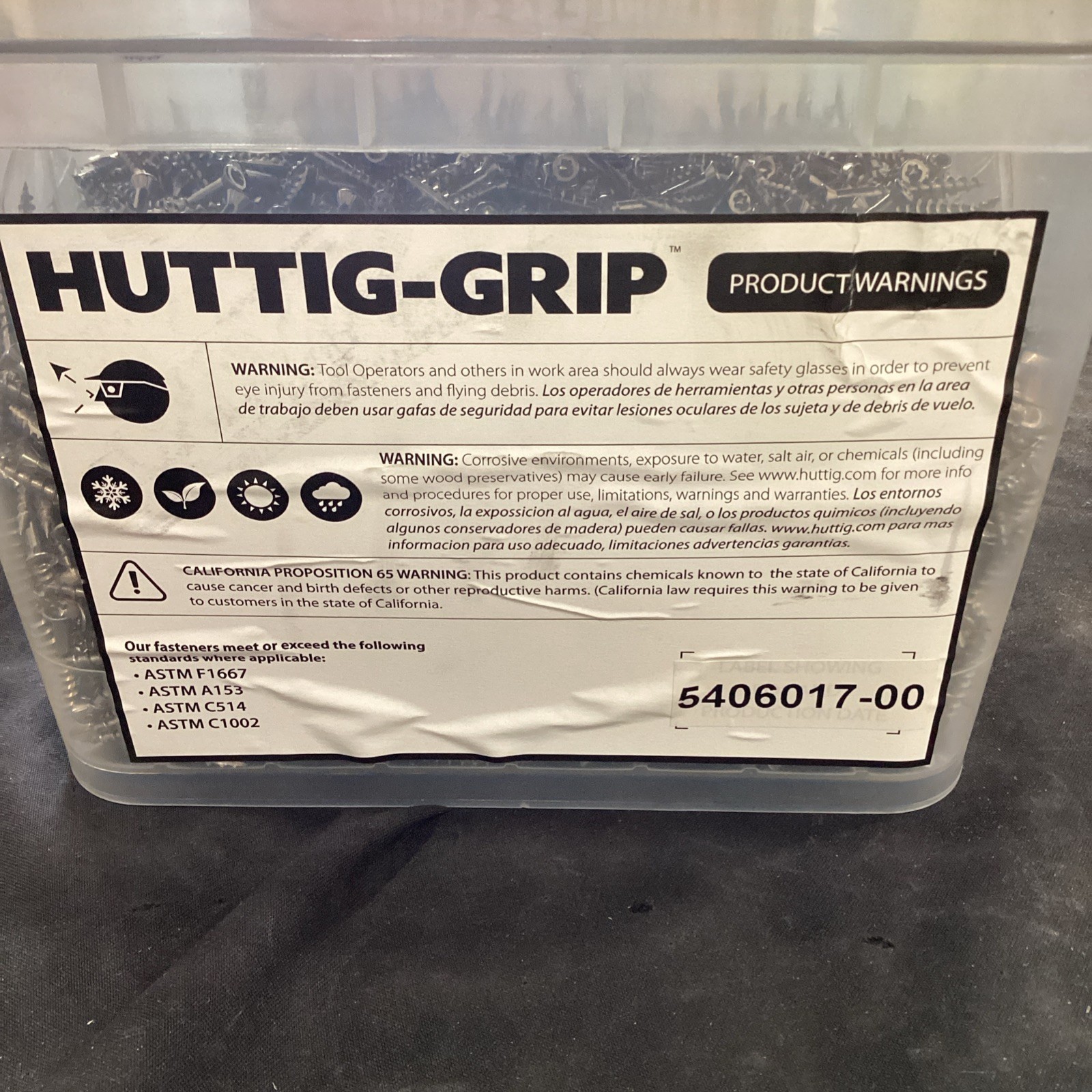 Huttig-Guard 1-5/8” x9 Stainless Steel Trim Screw 25 lb Bucket HGG158SSTRM25