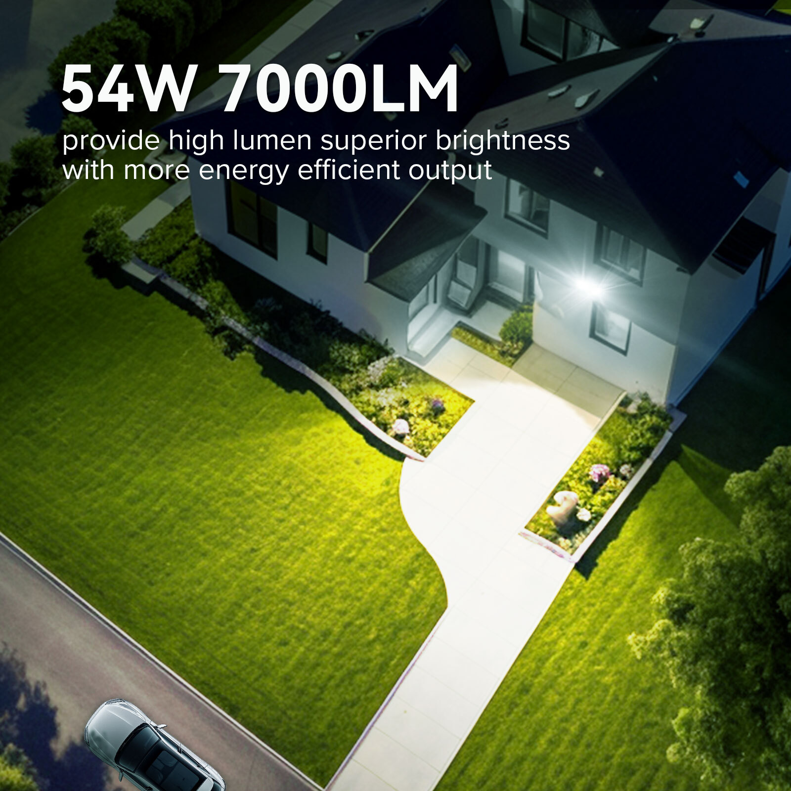 SANSI 2x LED Security Light Motion Sensor 7000LM IP65 Outdoor Wall Floodlight