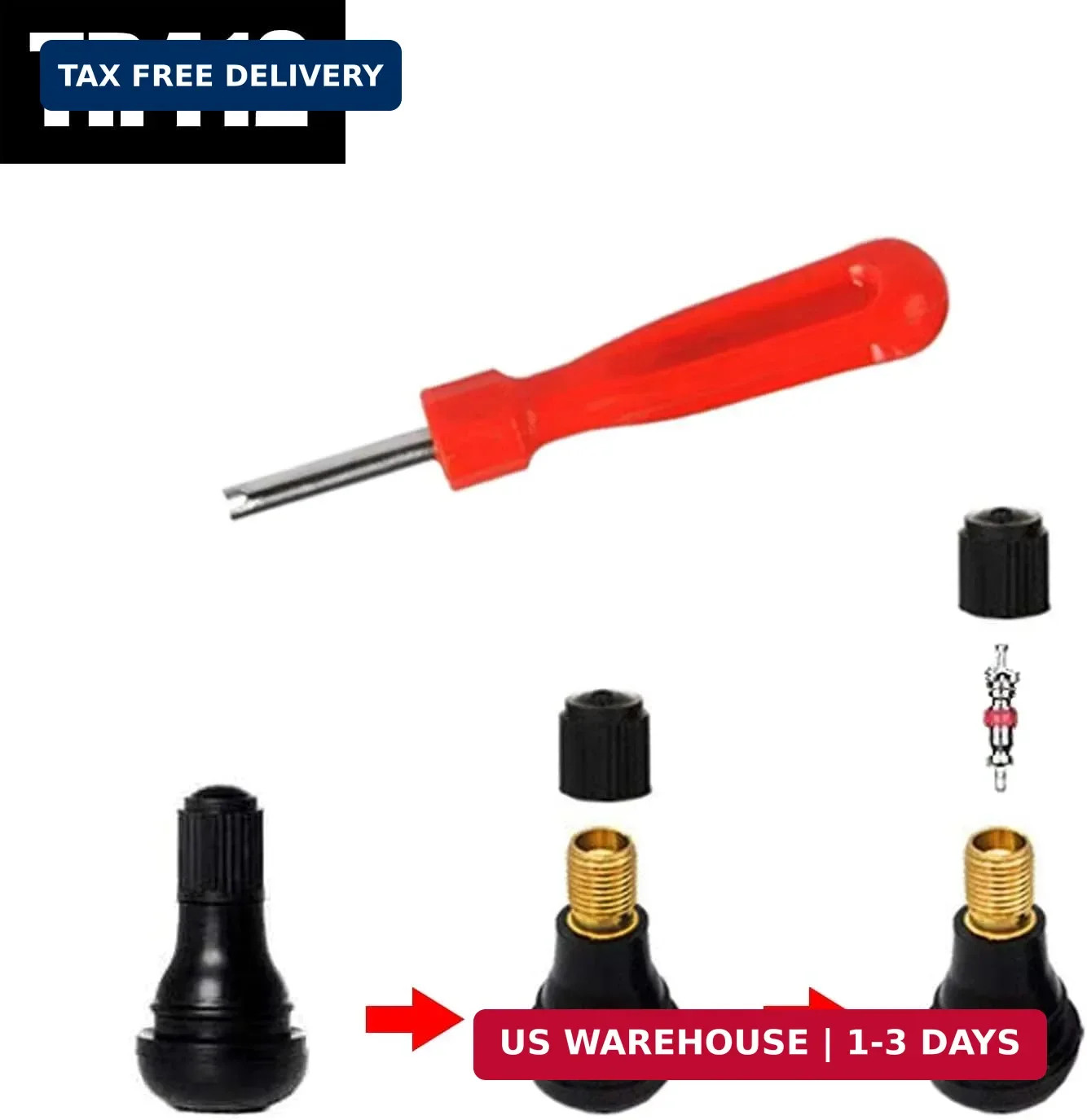 Tire Valve Stem Tool Puller and Installer Kit, Remover and Installation Set, 6 P