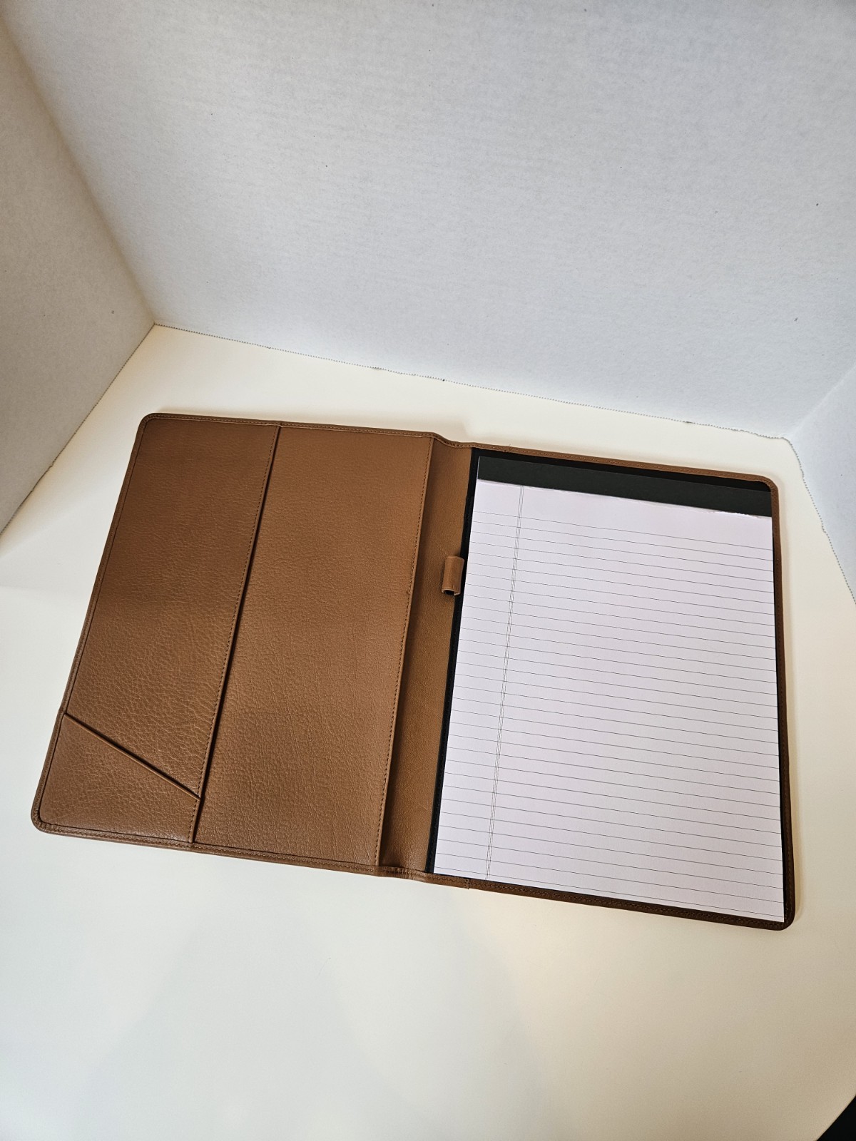 NEW LEATHEROLOGY Cognac Brown Padfolio Full Grain Leather Professional Organizer