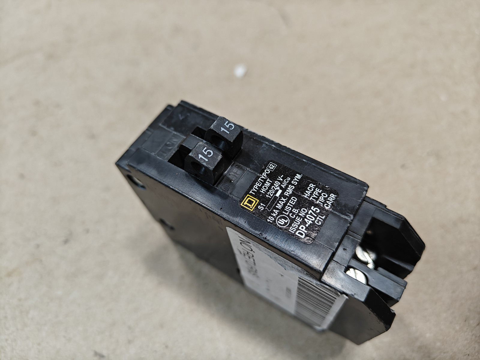 Square D HOMT1515 15 A Miniature Circuit Breaker
