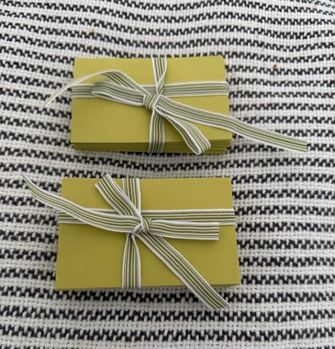 75 Paper Source Chartreuse Business Cards Size 2″ by 3.5″ Heavy Card Stock