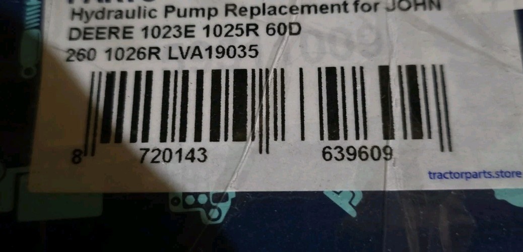 Replacement John Deere Hydraulic Pump Small Tractor. As Described In Picture.