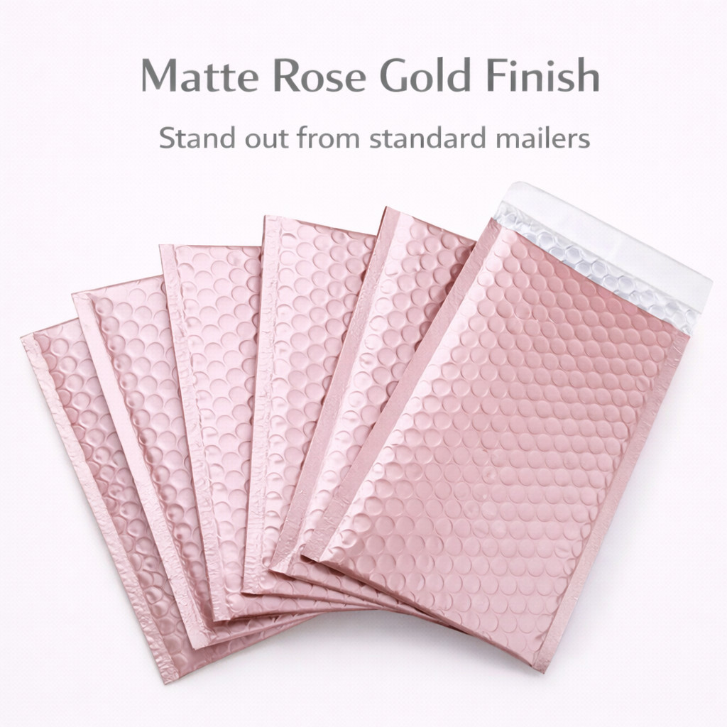 Matte Rose Gold Poly Bubble Mailers #2 8.5×12 Padded Envelopes 25 50 100 200