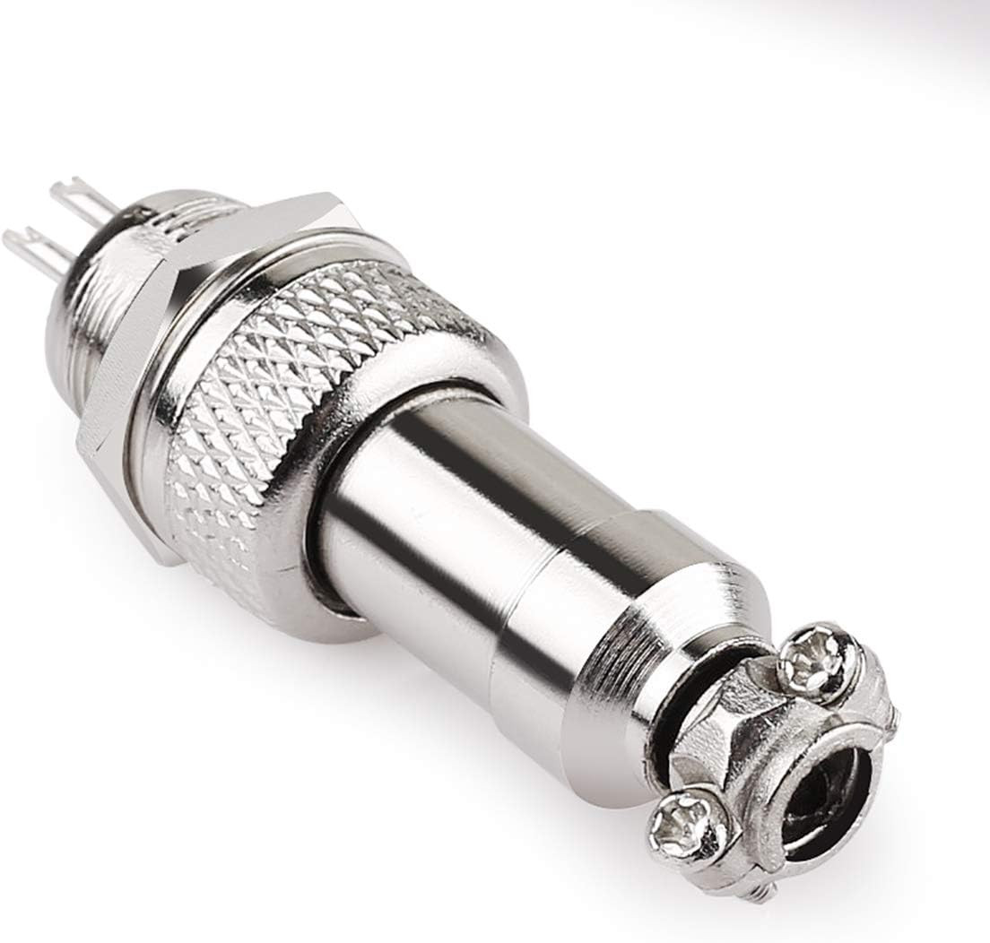 GX12 6 Pins Panel Metal Mount Circular Metal Aviation Connector Adapter Male Fem
