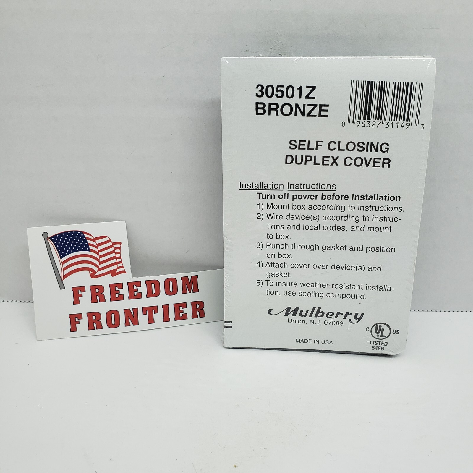 Mulberry Weatherproof 1 Gang Dupl. Cover for Wet Locations Metal Bronze #30501Z