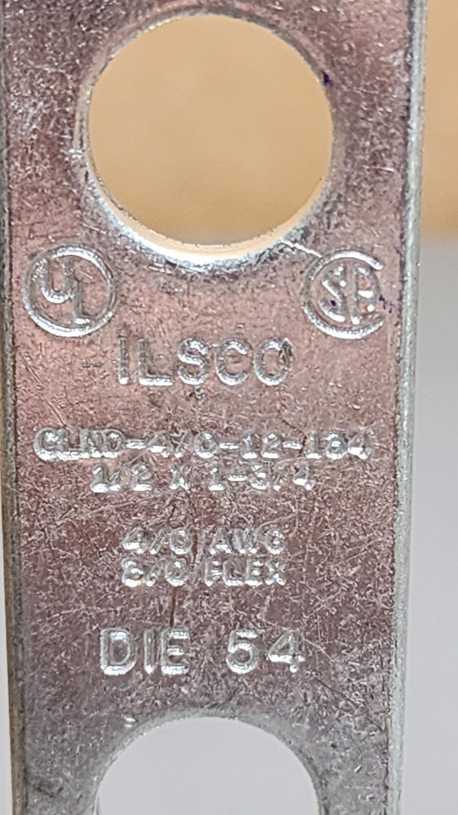 Ilsco CLND-4/0-12-134 Crimp Compression Lug Size 4/0 – 1 AWG Purple (Qty 6)