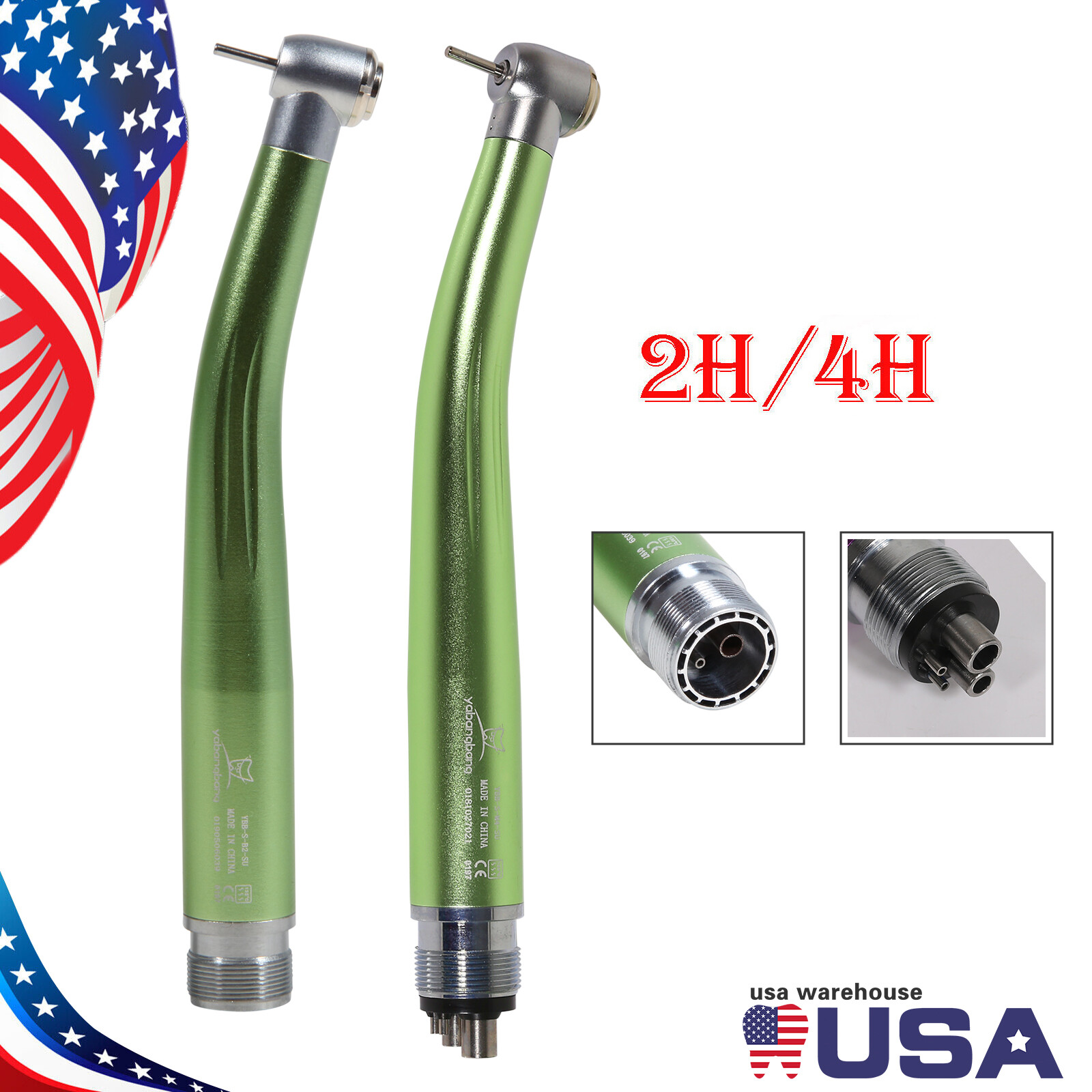 Dental Fast High Speed Handpiece Air Turbine Push Button 2/4Hole NSK Style Color