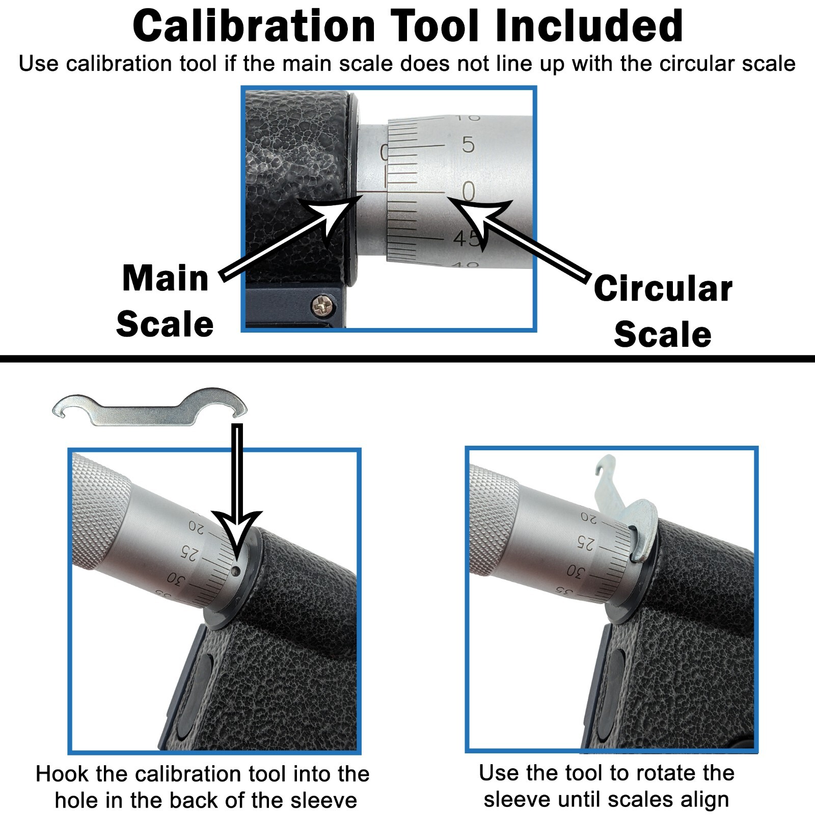 0-25mm (0-1″) Digital Micrometer with 6 Digit LCD Display, 0.001mm Resolution