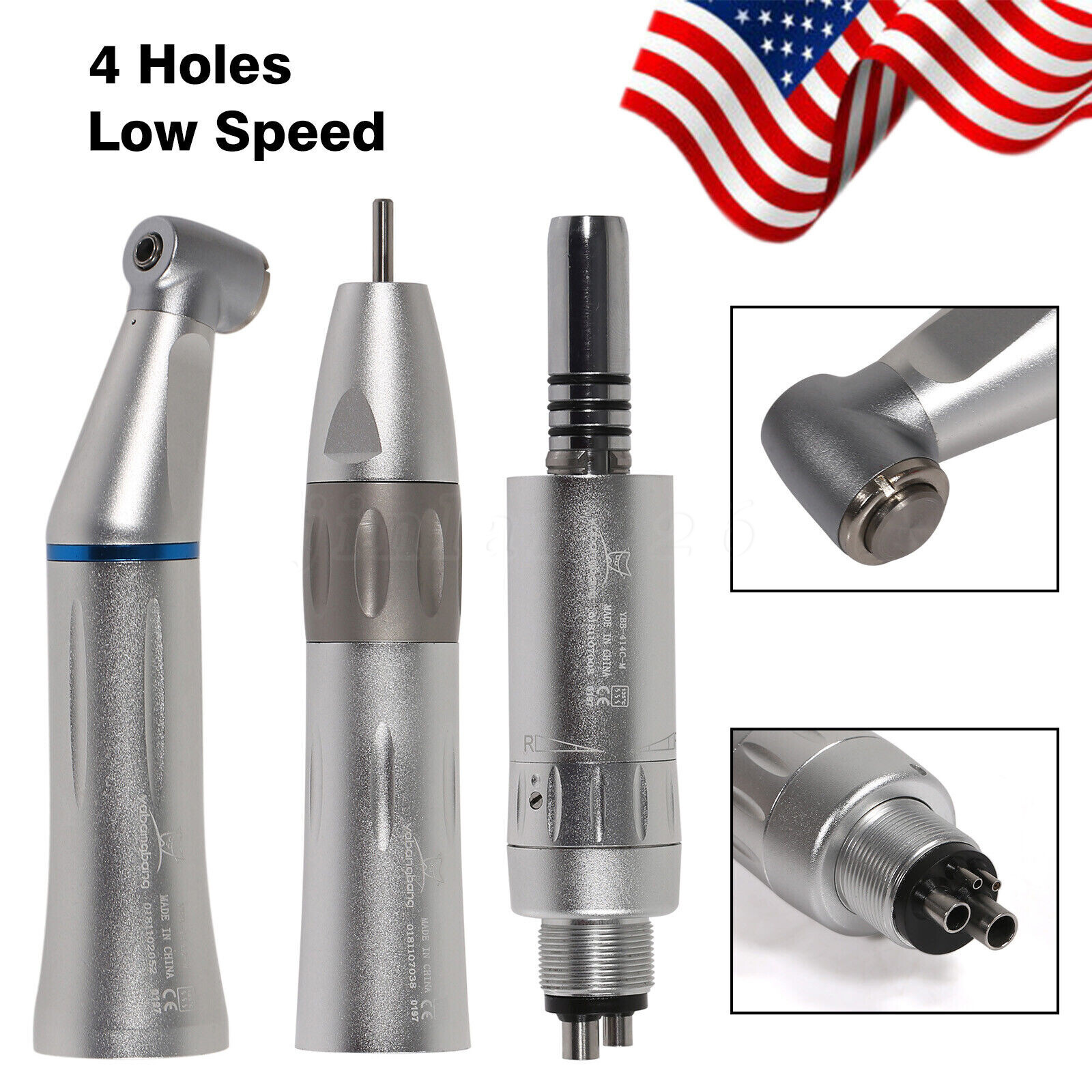 NSK Style E-type Dental Push Button Inner Spray Low Slow Speed Handpiece 4 Holes