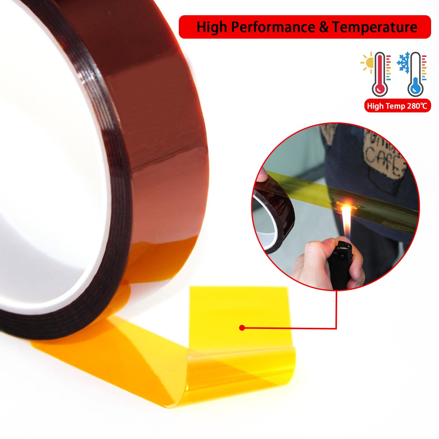 High Temperature Heat Resistant Polyimide Tape,No Residue for Masking,3D Printin