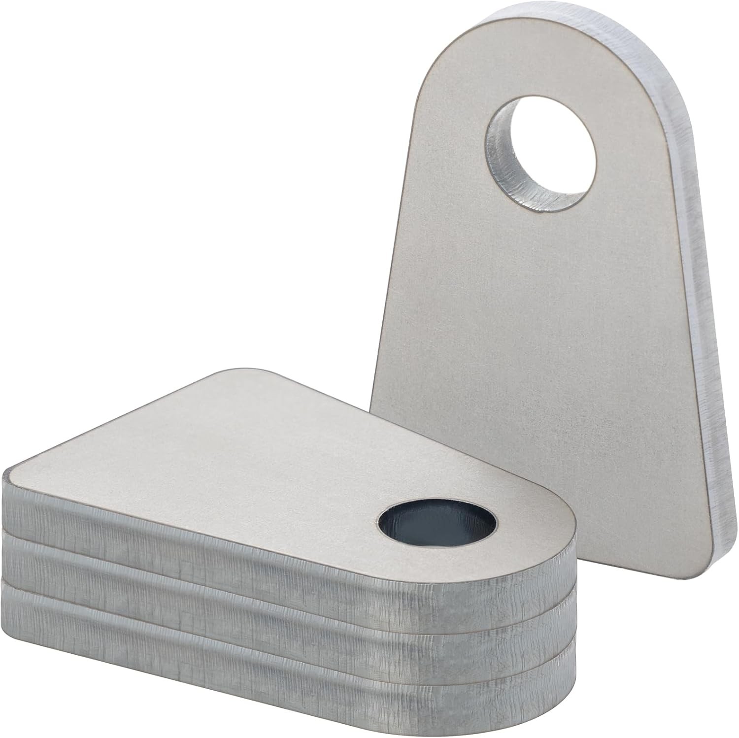Weld Tabs, 1/2″ Hole Tabs, shock mount Tab, tabs 1/4 thick 4 pcs 4 Pcs Silver