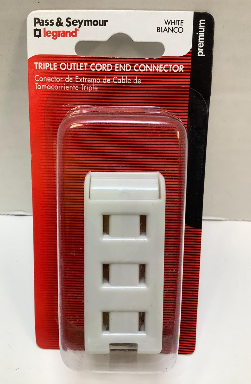 Pass & Seymour 2603WBPCC10 Cord End Triple Outlet, 125V, 10-Amp, White, 10pk