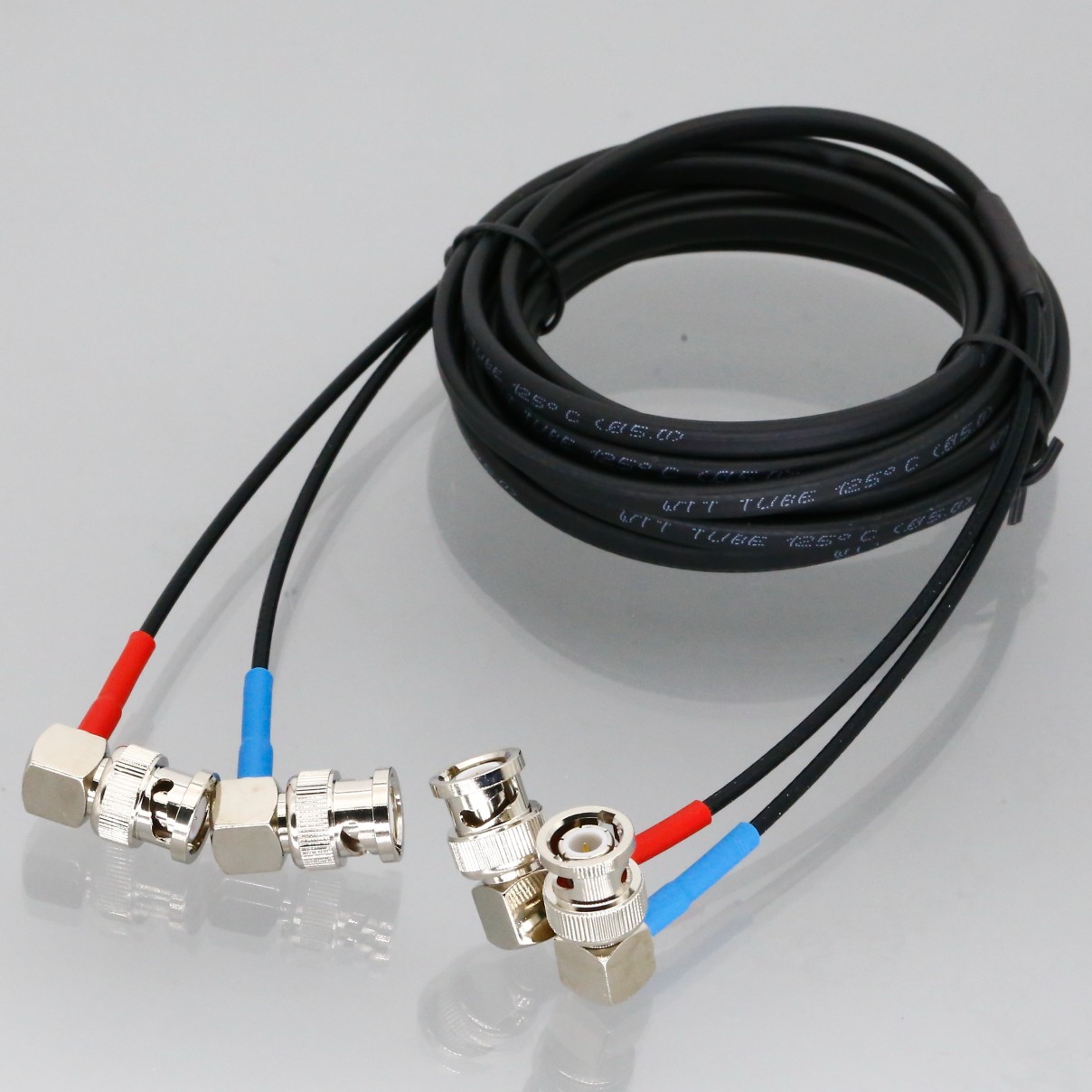Dual BNC Both 90-Angle Signal Cable 10~50FT For Portable Ultrasonic Flow Meter