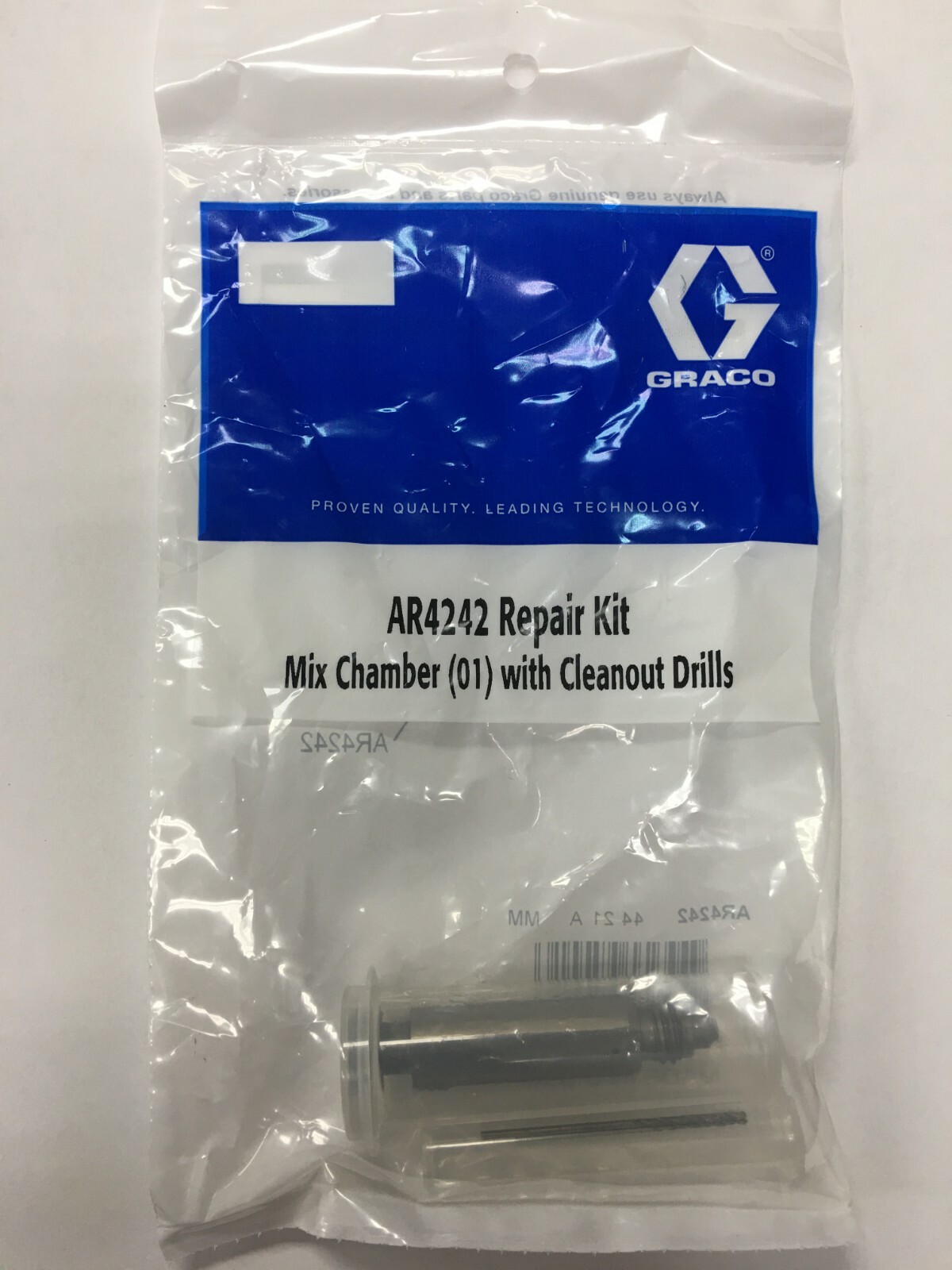 AR4242 Mixing Chamber with 3 drill bits, Graco Fusion Air Purge AP