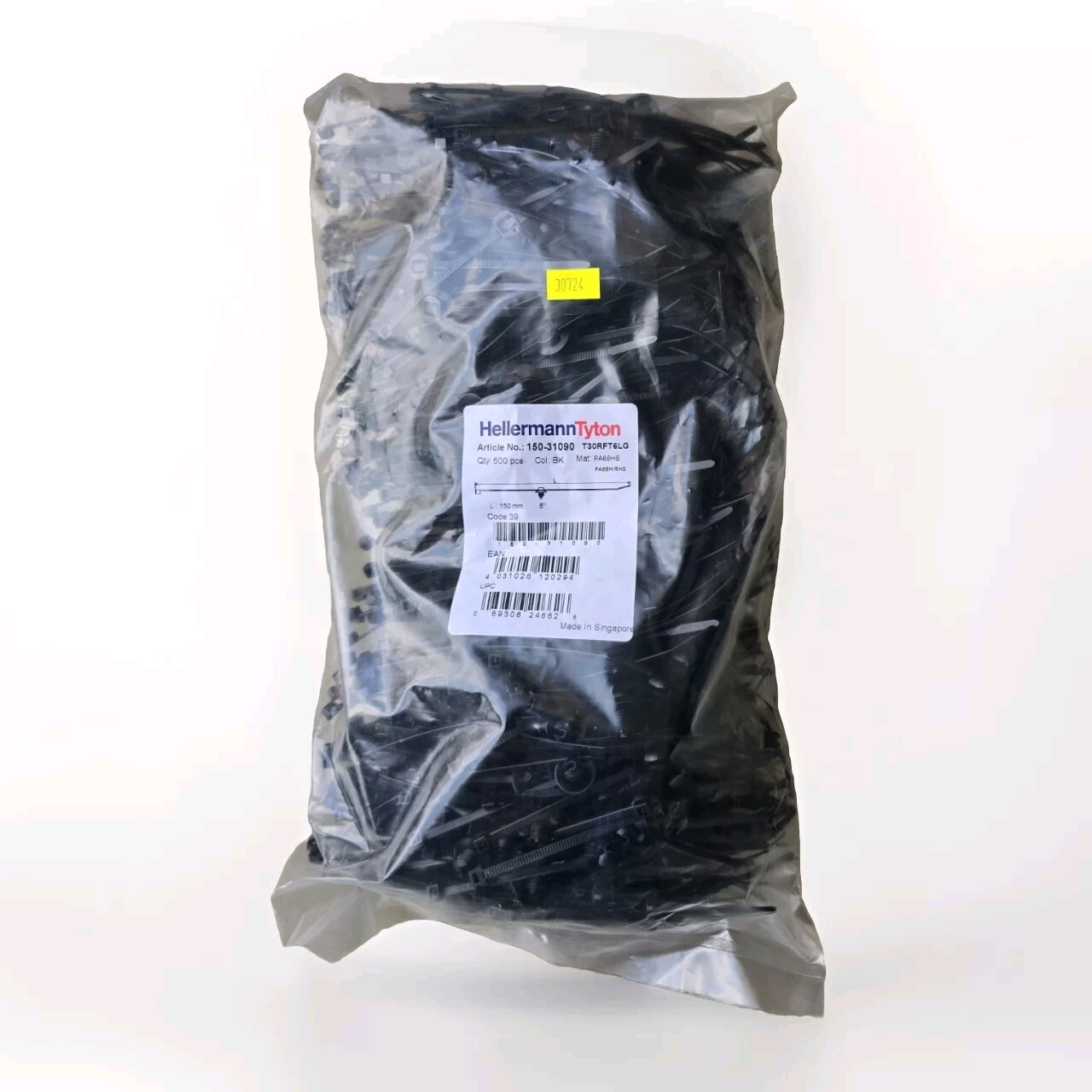 500 PCS Hellermann Tyton 6″ or 150mm Specality Tie Wrap PA66HS T30RFT6LG