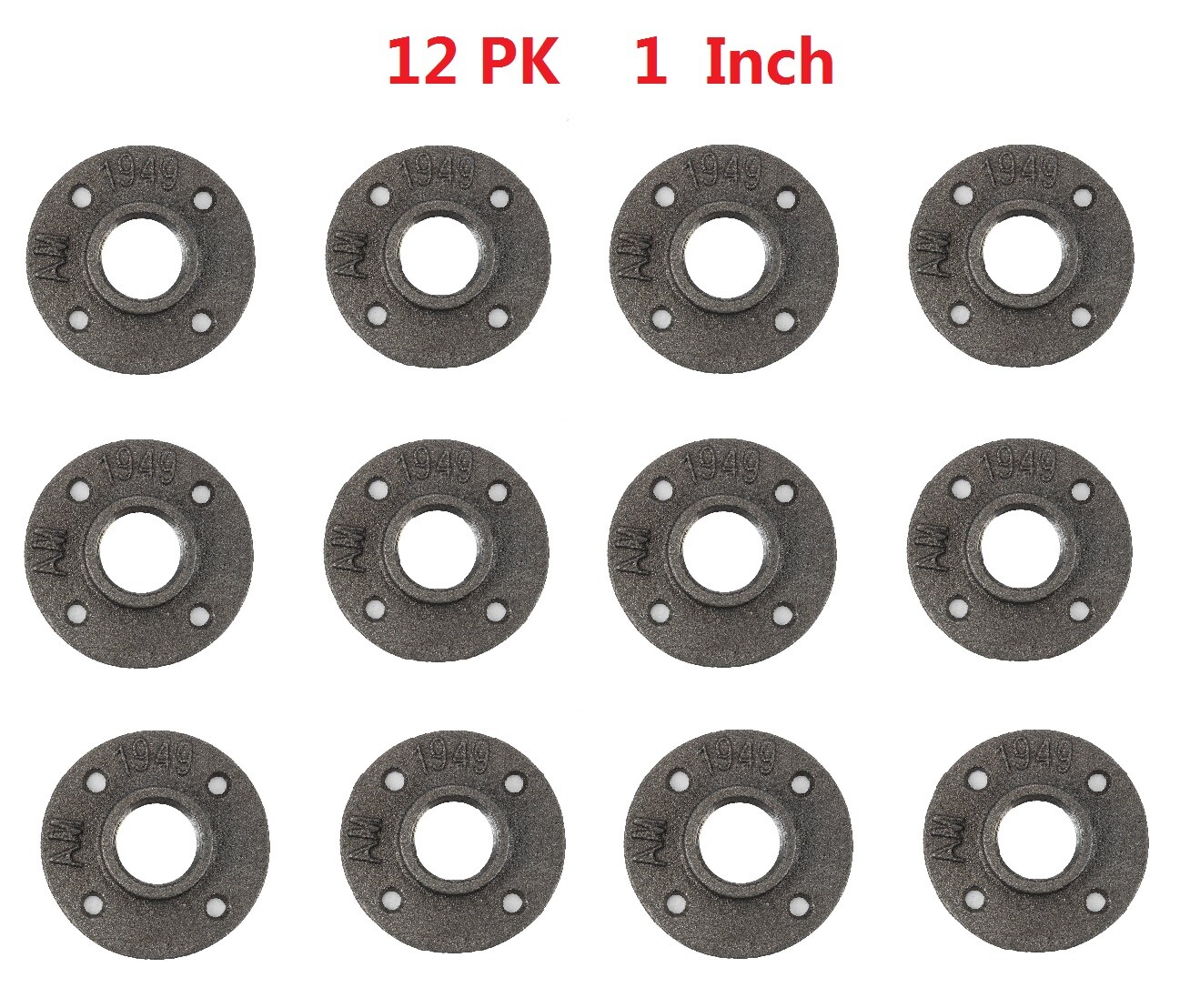 12Pk 1 Inch Floor Flange Pipe Malleable Cast Iron For Threaded Wall BSP Hole