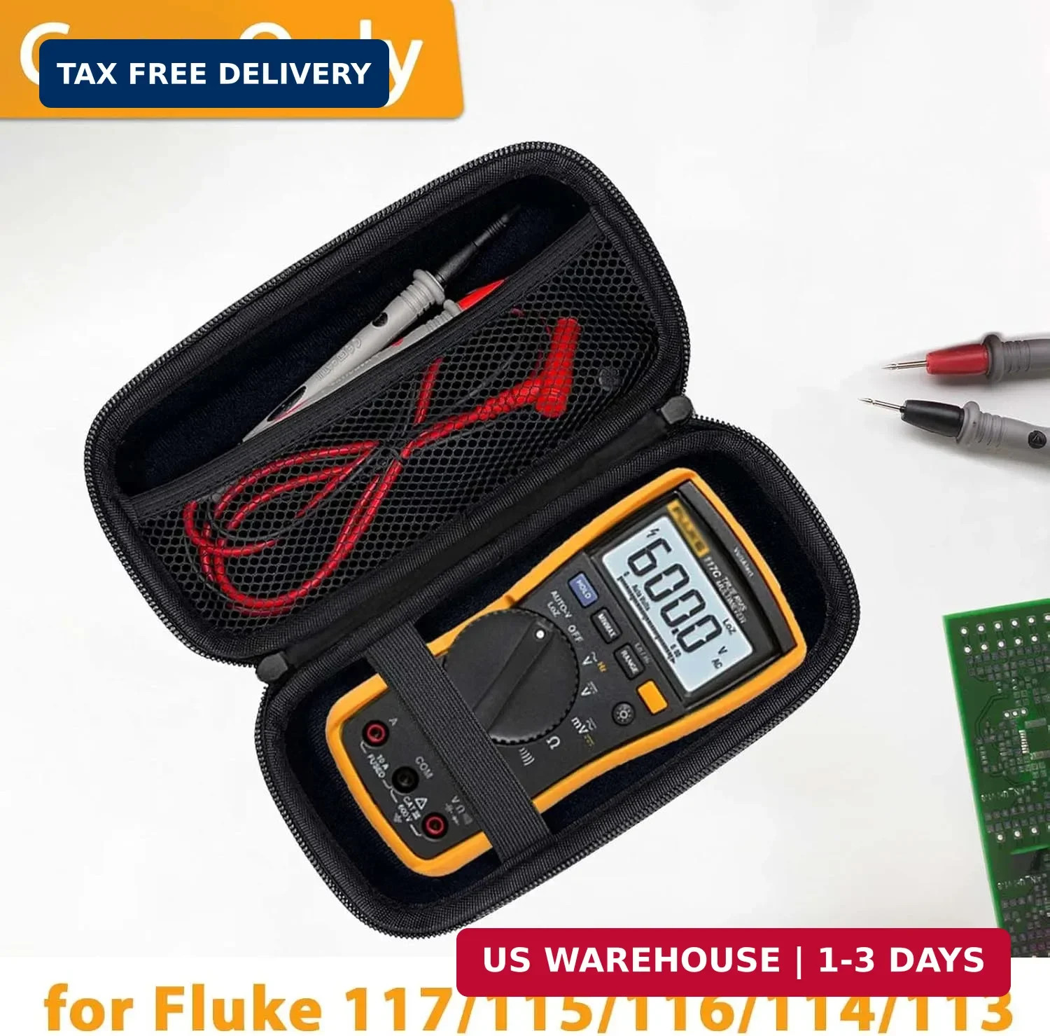 Klawdsky Hard Case for Fluke 117/115/116/114, Carrying Digital Multimeters Case,