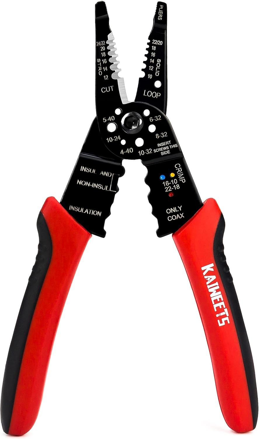 KAIWEETS Wire Stripper 10-22 AWG Splicer Cable Red and Black