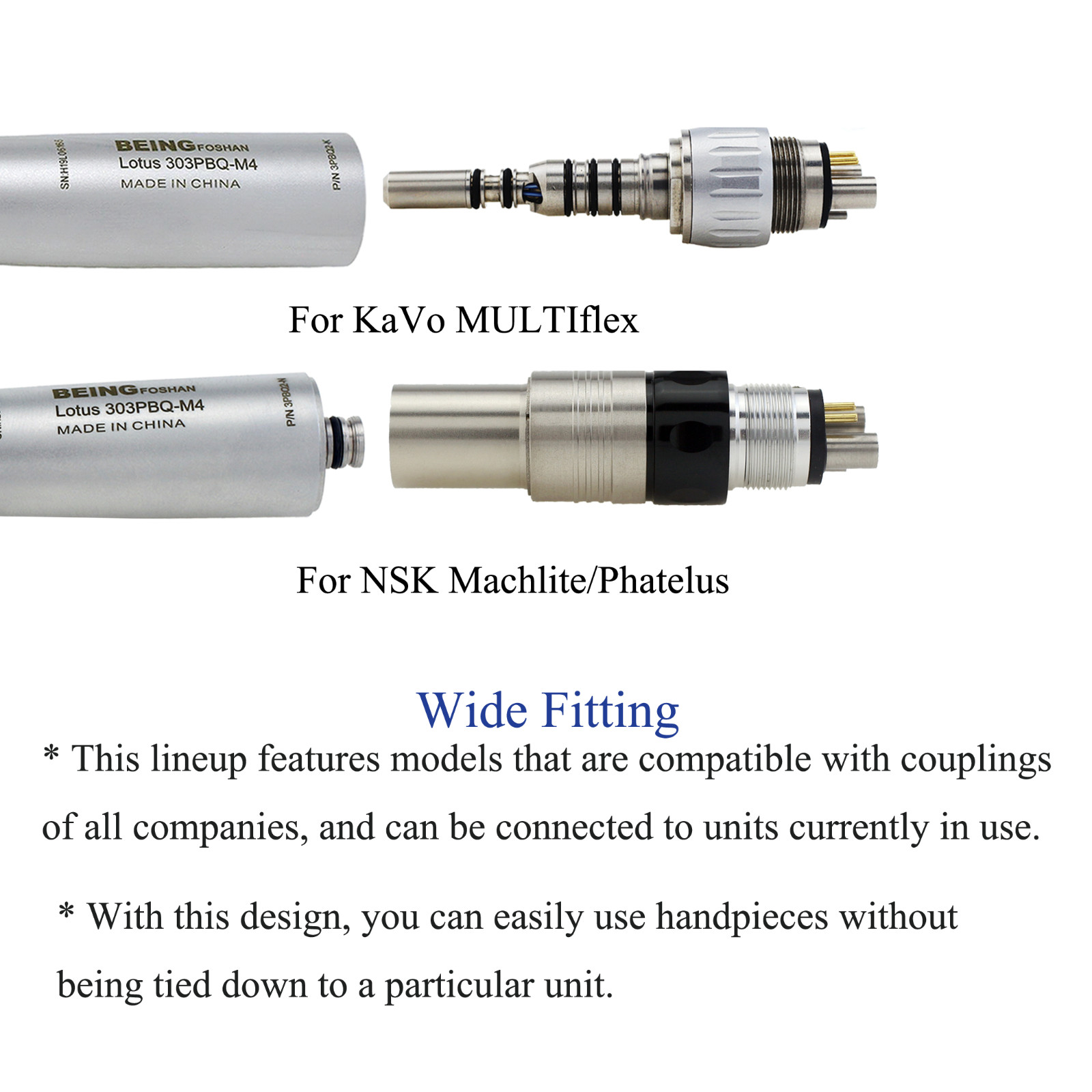 BEING Dental Fiber Optic LED Turbine High Speed Handpiece For KaVo NSK Coupling
