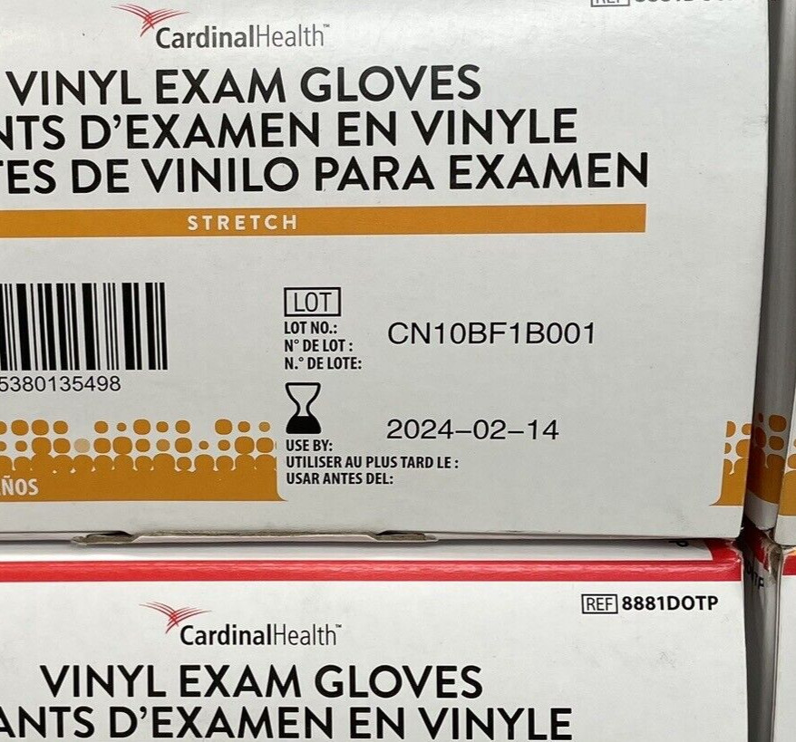 6 Boxes Cardinal Health Clear Vinyl Exam Gloves- Size Small -150 x 6 of 900