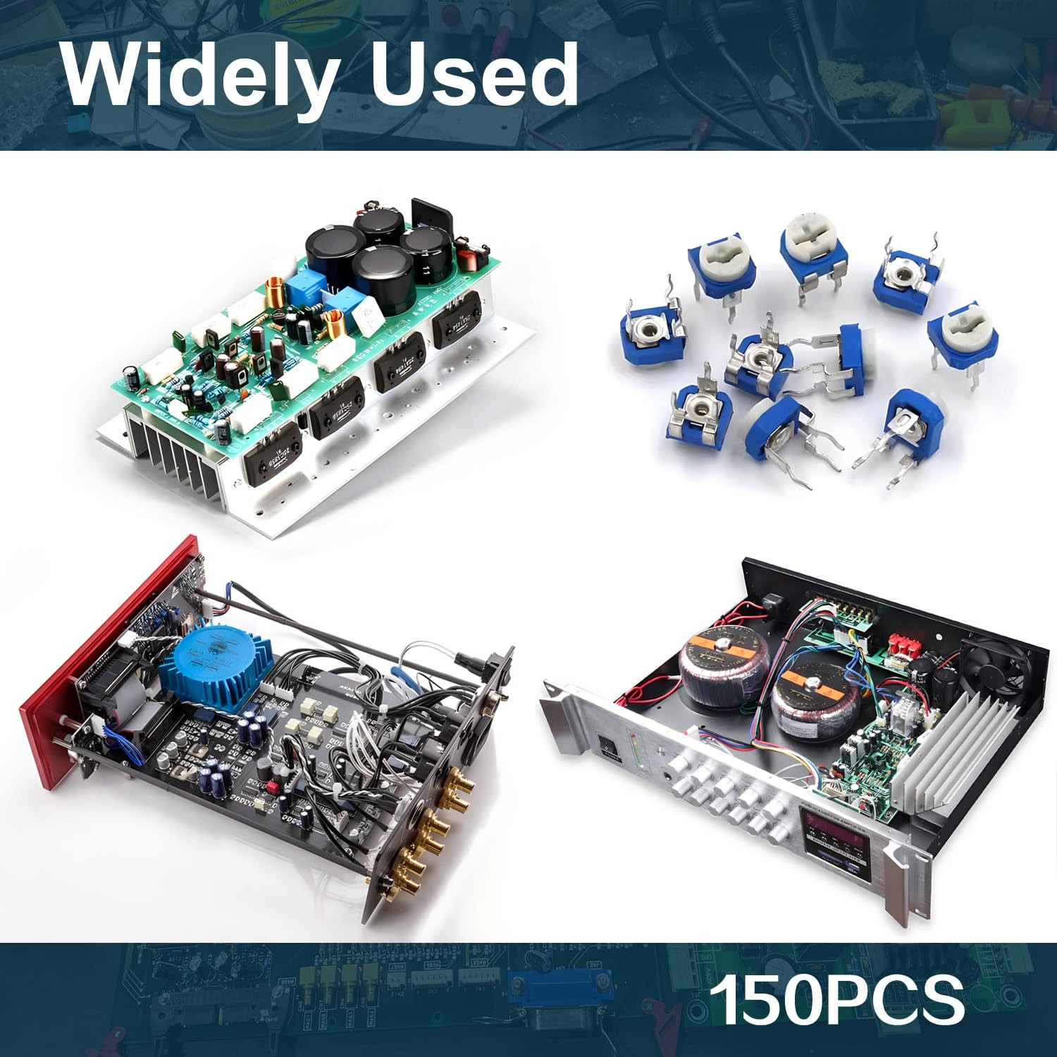 150Pcs Potentiometer Assortment Kit 15 Values 100Ω-2MΩ 6mm Trim Pot Resistors Se