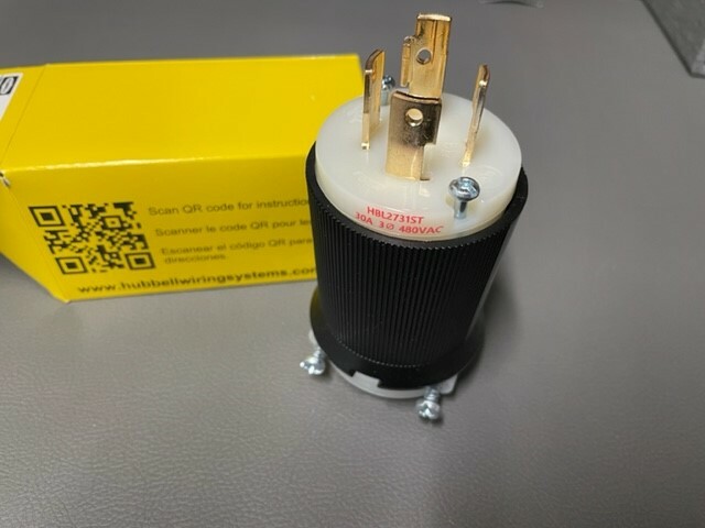 Hubbell HBL2731ST Locking Plug (Spring Terminal) – Black/White