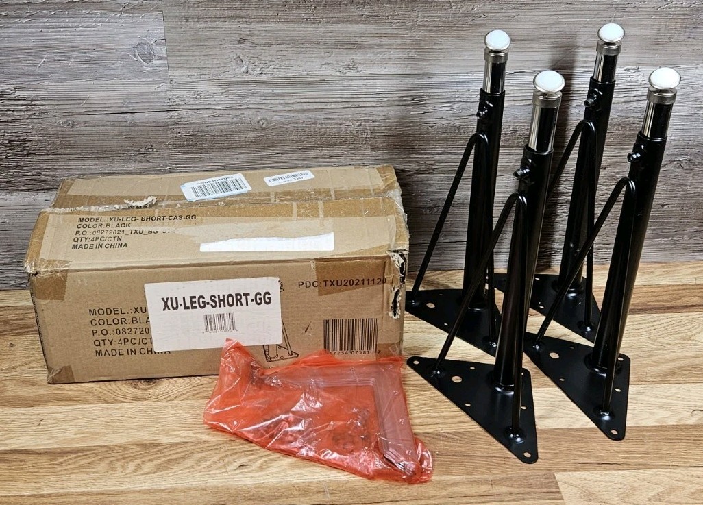 Black Tapered Metal Table Legs XU-LEG-SHORT-GG