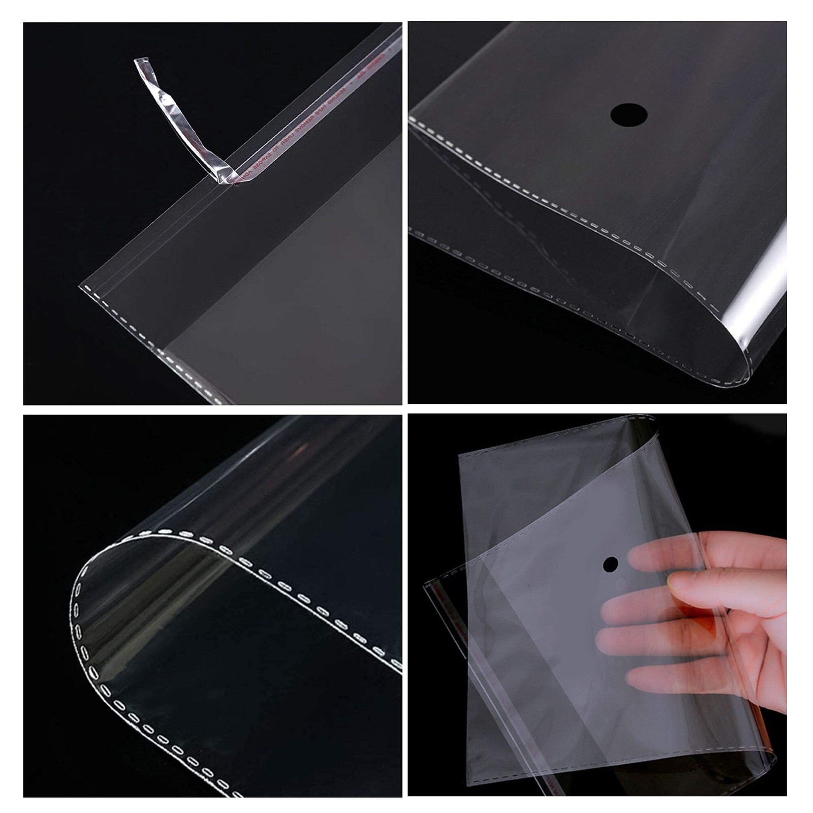 18X24 Clear Cellophane Bags 100Pcs Large Self Sealing Cello Bags Self Adhesive P