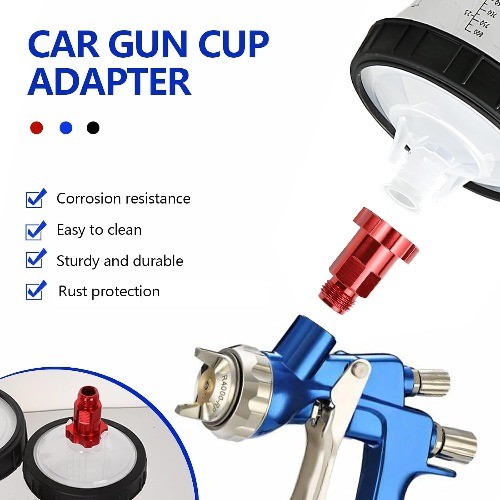 Spray Gun Cup Adapter with 6-Piece Fine Mesh HVLP Filters, 16mm 1.5mm External T