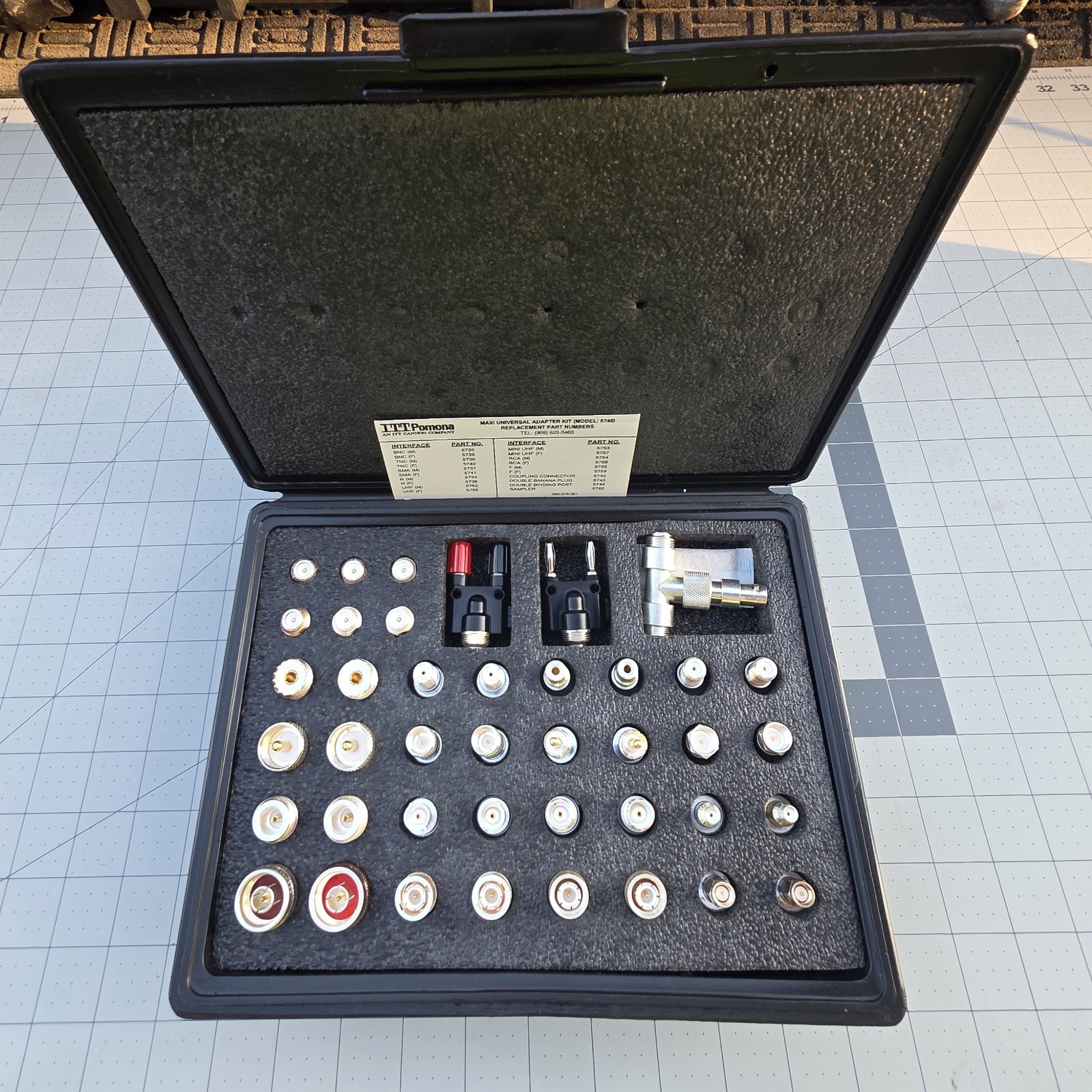 ITT Pomona Maxi Universal Adapter Kit Model: 5748 Coaxial Connector Tester Kit