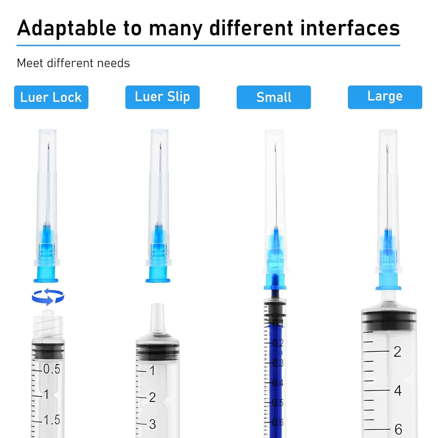 100 Pack 23G 1 Inch Lab Needls, Disposable Luer Lock Sterile Supplies