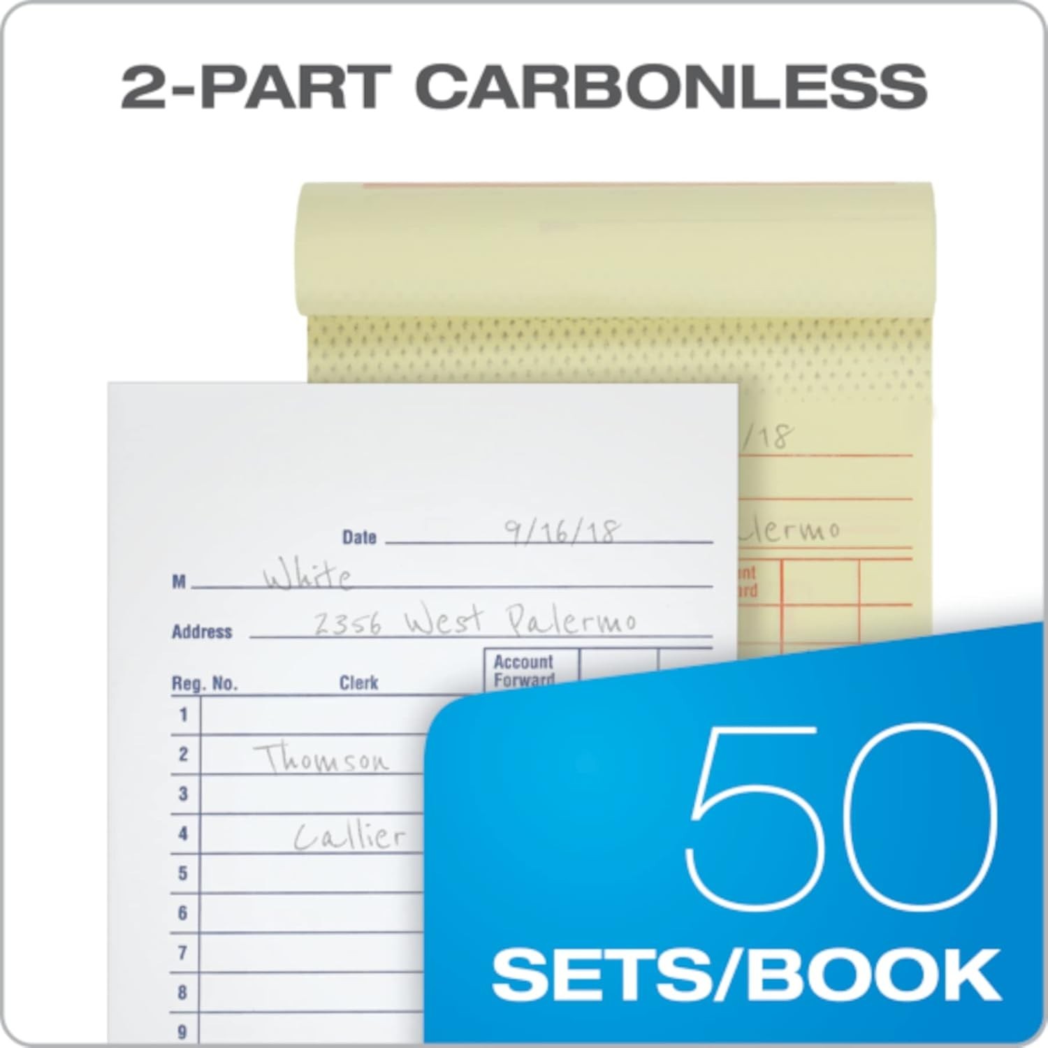 2-Part Carbonless Sales Books, 50 Sets Each, Perfect for On-the-Go Transactions