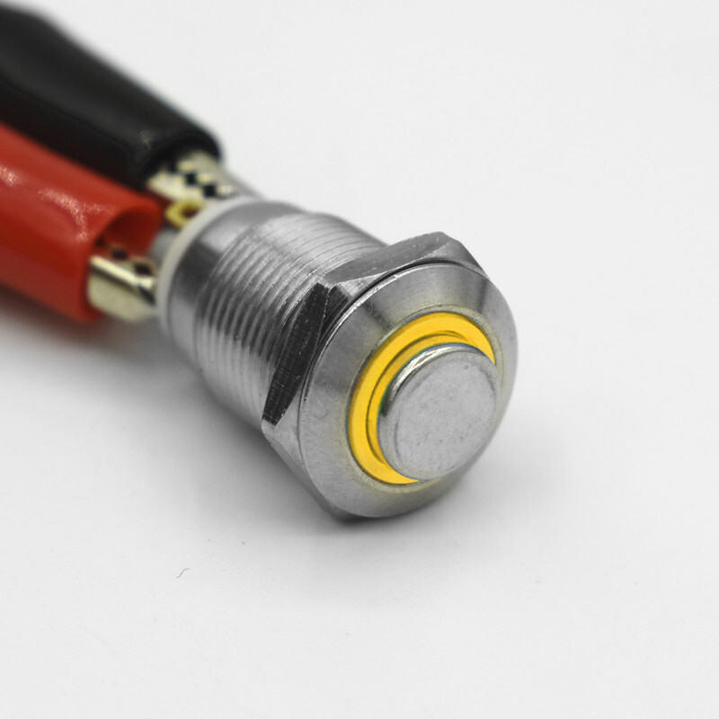 2x 8mm Small Metal Push Button Switch 4-Pin LED Latching/Self Locking Waterproof