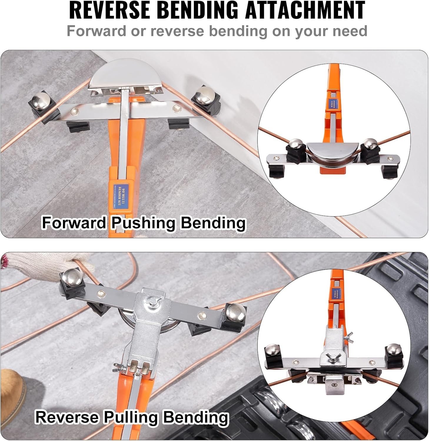 Versatile Hand-Powered Pipe Tube Bender with 90° Flexibility & Accessories