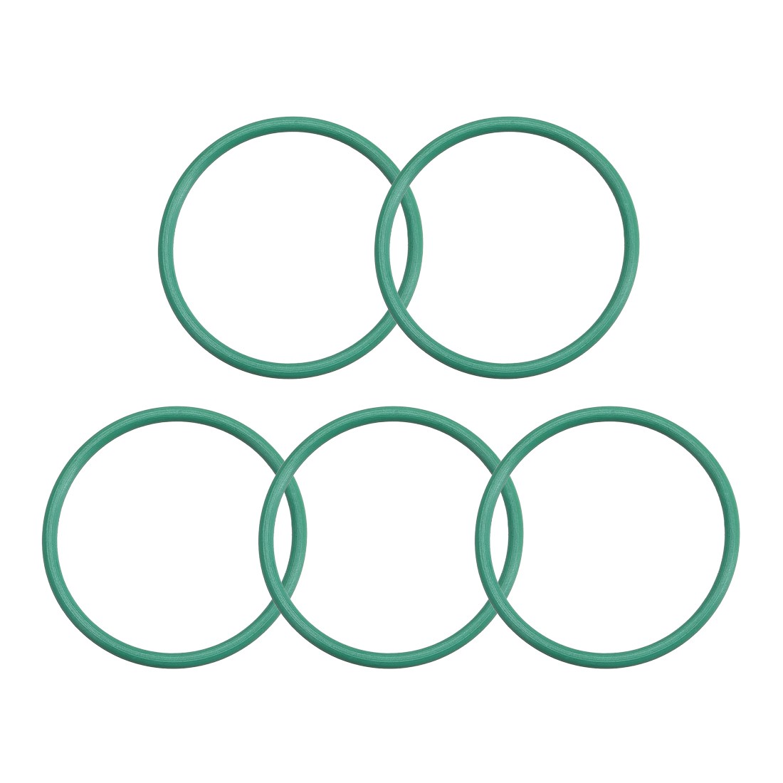 Fluorine Rubber O Rings, 33mm OD, 30mm ID, 1.5mm Width, Seal Gasket Green 5Pcs