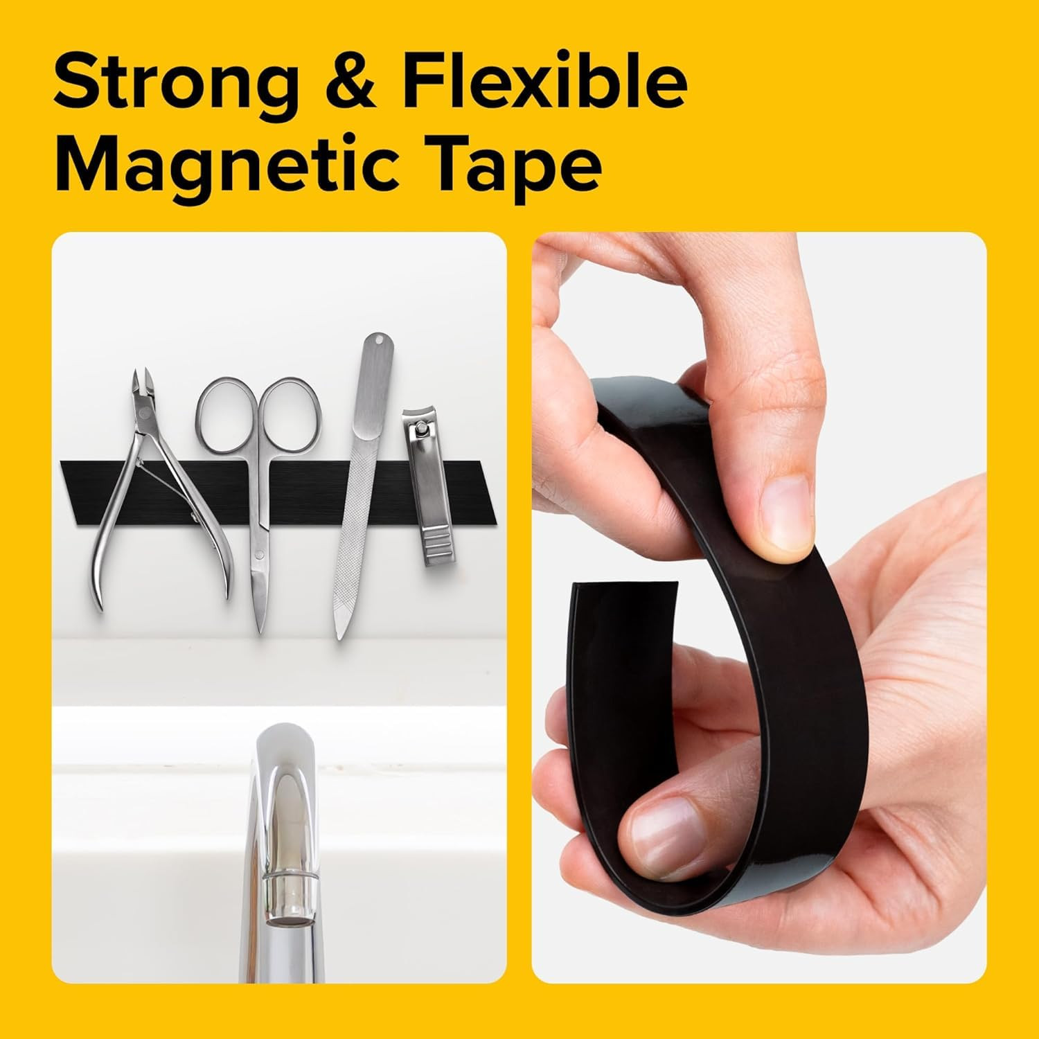 Super Sticky Magnetic Tape 10ft x 1/2in Strong Adhesive DIY Craft Strip for Frid