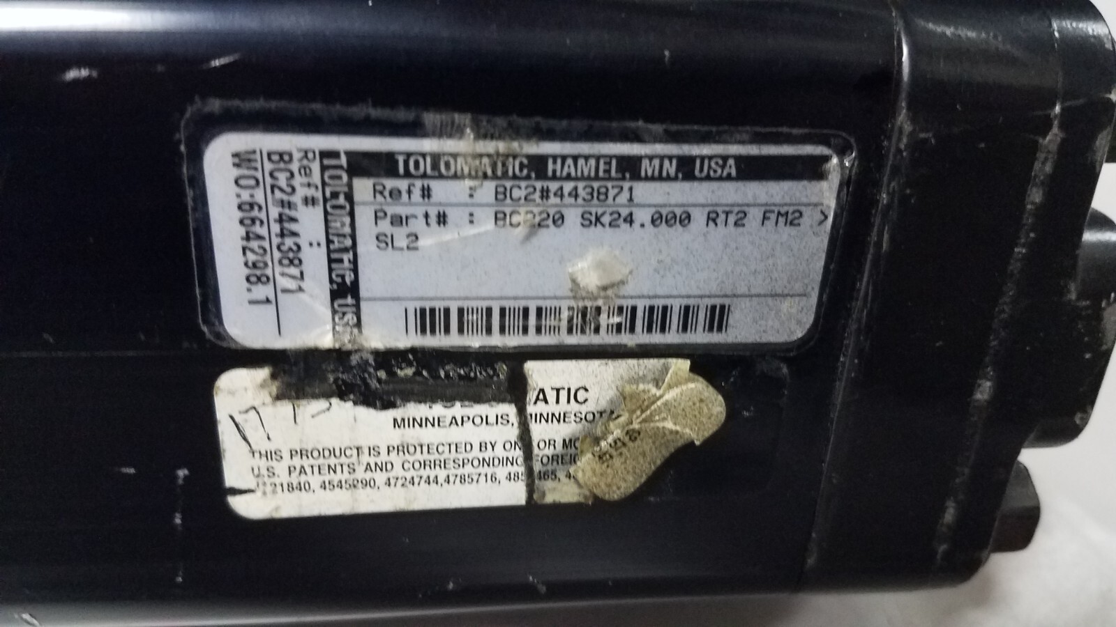 TOL-O-MATIC BC220 SK24.000 RY2 FM2 SL2 PNEUMATIC ACTUATOR RODLESS CYLINDER