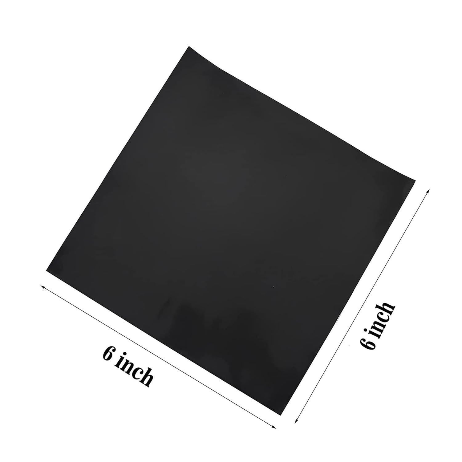2 Pack Self-Adhesive Rubber Pad Sheet, 6 X 6 Inches, Black,Thin Silicone Rubber