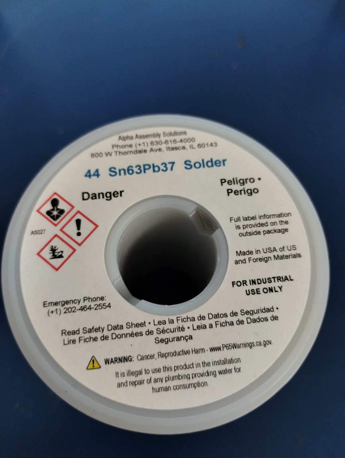 KESTER 24-6337-0007 Solder 63/37 .015 DIA. 1LB SPOOL – Alloy Tin/Lead,Rosin Core
